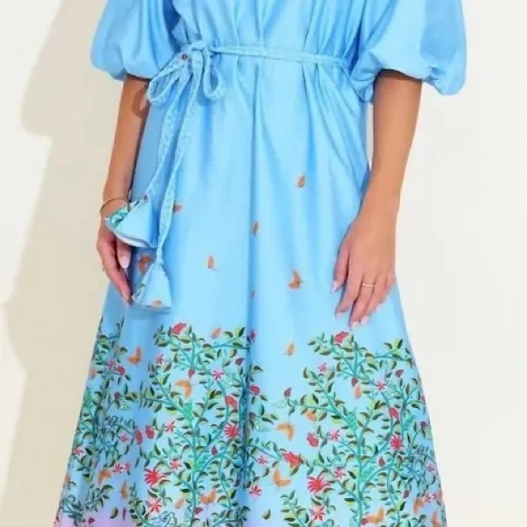 Alden Aldair Lizzie Sky Blue Maxi Dress Size Small NWT - Picture 5 of 14